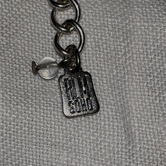 RLM- chevron statement necklace 16in with extender , silver & brass - Picture 5 of 8